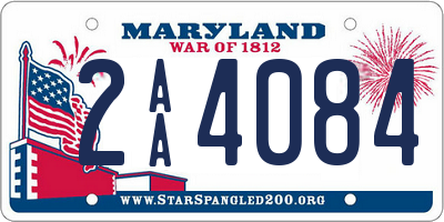 MD license plate 2AA4084