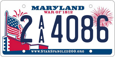 MD license plate 2AA4086