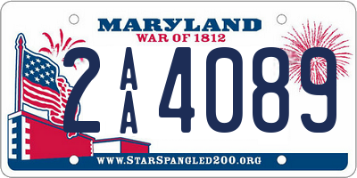 MD license plate 2AA4089