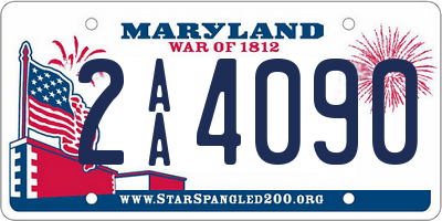 MD license plate 2AA4090