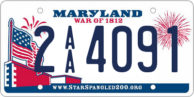 MD license plate 2AA4091