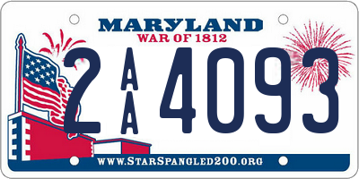 MD license plate 2AA4093