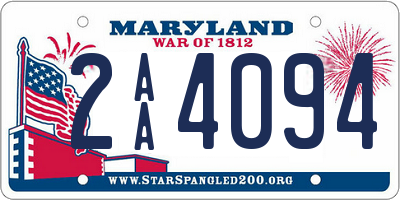 MD license plate 2AA4094