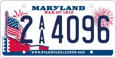 MD license plate 2AA4096