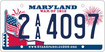 MD license plate 2AA4097