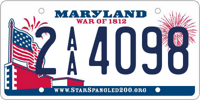 MD license plate 2AA4098