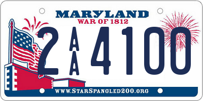 MD license plate 2AA4100
