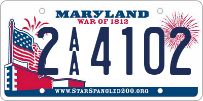 MD license plate 2AA4102