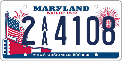 MD license plate 2AA4108