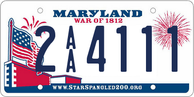 MD license plate 2AA4111