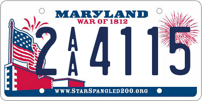 MD license plate 2AA4115