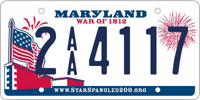 MD license plate 2AA4117