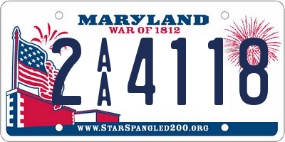 MD license plate 2AA4118