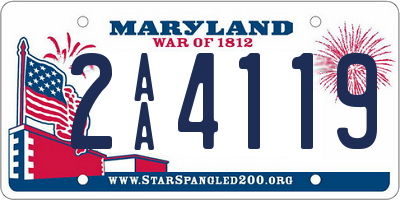 MD license plate 2AA4119