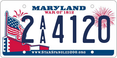 MD license plate 2AA4120