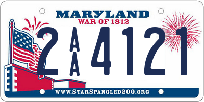 MD license plate 2AA4121