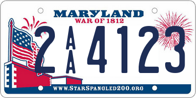 MD license plate 2AA4123