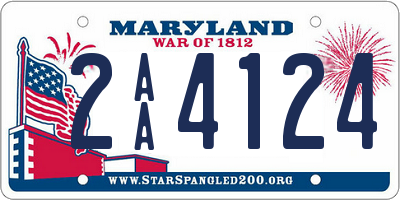 MD license plate 2AA4124