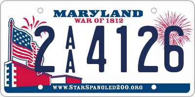 MD license plate 2AA4126
