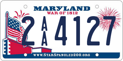 MD license plate 2AA4127