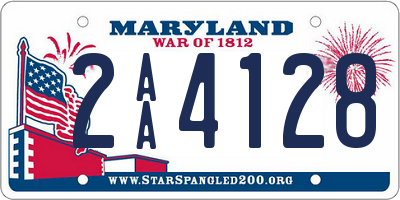 MD license plate 2AA4128