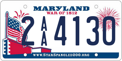 MD license plate 2AA4130