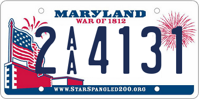 MD license plate 2AA4131