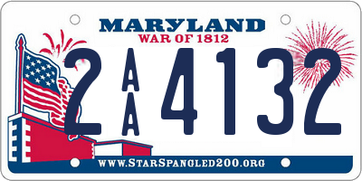 MD license plate 2AA4132