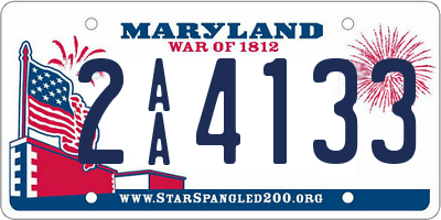 MD license plate 2AA4133