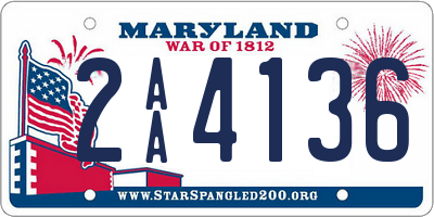 MD license plate 2AA4136