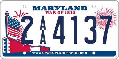 MD license plate 2AA4137