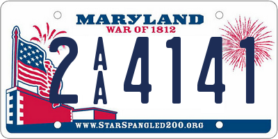 MD license plate 2AA4141