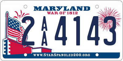 MD license plate 2AA4143