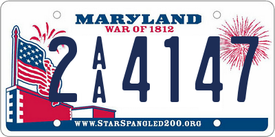 MD license plate 2AA4147