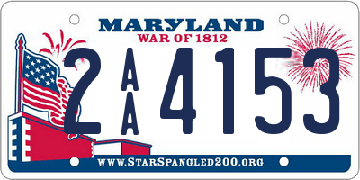 MD license plate 2AA4153