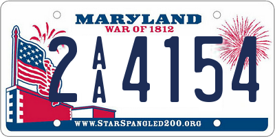 MD license plate 2AA4154