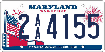 MD license plate 2AA4155