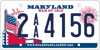 MD license plate 2AA4156