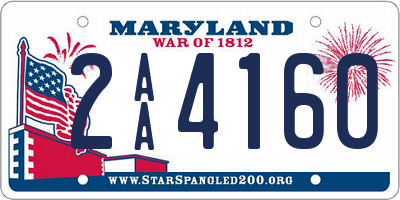 MD license plate 2AA4160