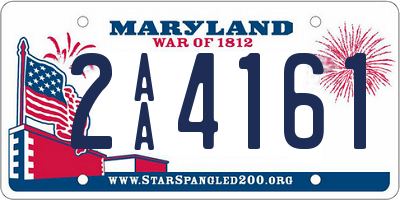 MD license plate 2AA4161