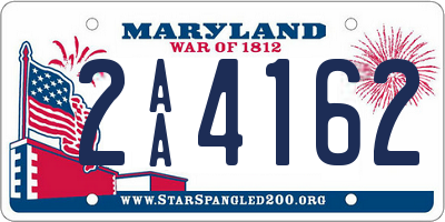 MD license plate 2AA4162