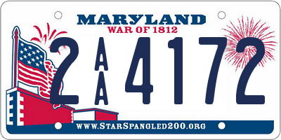 MD license plate 2AA4172