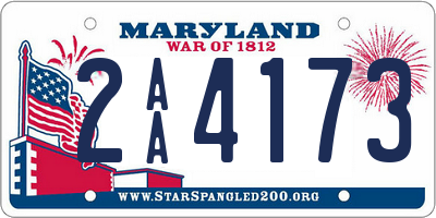 MD license plate 2AA4173