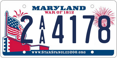 MD license plate 2AA4178