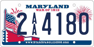 MD license plate 2AA4180