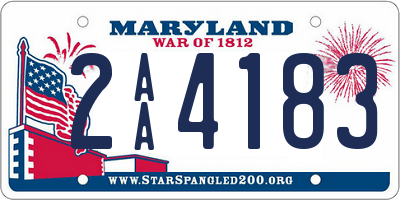 MD license plate 2AA4183