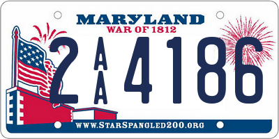MD license plate 2AA4186