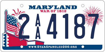 MD license plate 2AA4187