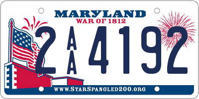 MD license plate 2AA4192