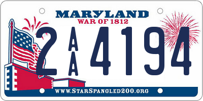 MD license plate 2AA4194